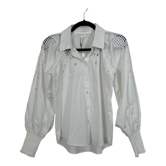 Veronica Beard Womens Size 4 Lilah Eyelet Button Down Top Shirt New NWT - Picture 1 of 4